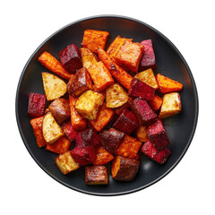 Ultra Realistic UHD Photo of Roasted Root Vegetables: Caramelized Carrots, Parsnips, and Beets with Fresh Herbs, Ideal for Thanksgiving and Christmas Feasts