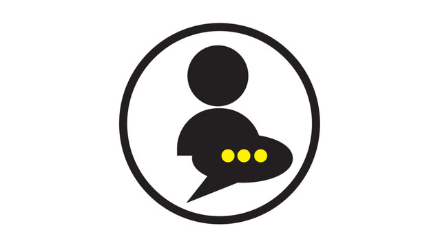Abstract talk bubble speech icon. chat online symbol template. communication sing on white background.