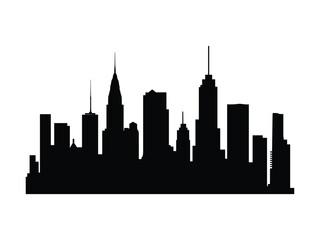 Fototapeta premium City Silhouette Vector Set Urban Skyline Panorama and Border Collection Architecture Design.