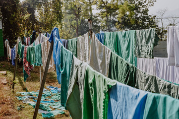 surgery sheets drying in the sun, Nepal