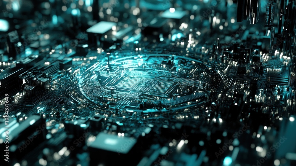 Poster abstract circuit board: a deep dive into digital architecture
