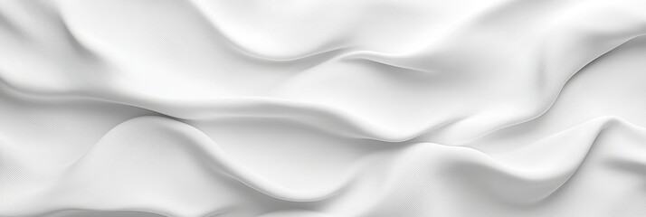 Obraz premium A smooth white fabric elegantly drapes, creating a mesmerizing flow of sinuous shapes and shadows.