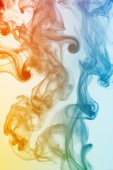 Fototapeta premium Smoke on yellow and blue background