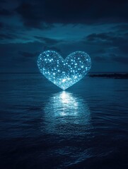 Fototapeta premium Heart-shaped object on water