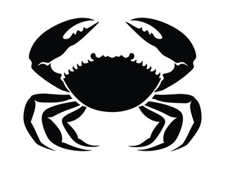 Crab Silhouette Marine Life Vector Icon and Seafood Illustration