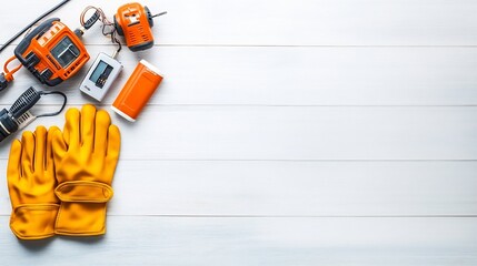 Safety Gloves and Electrical Tools Laid Out on a Table for Workplace Tips