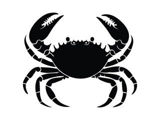 Crab Silhouette Marine Life Vector Icon and Seafood Illustration