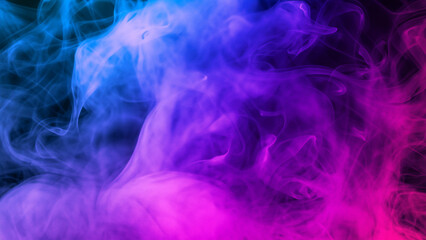 Fototapeta premium smoke in blue and purple color background.