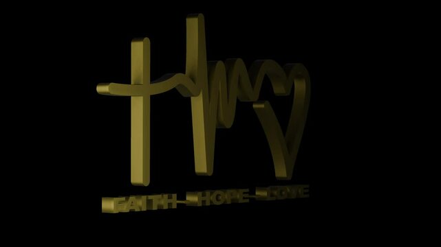 christian faith hope love symbol animation on transparent background . 4K footage