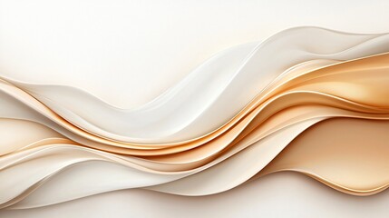 Obraz premium A flowing abstract design featuring soft, wavy layers of cream and beige fabric, creating a sense of elegance and tranquility.