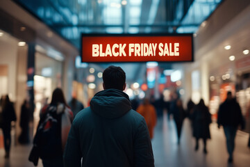 Black friday promotional banner. Copy space background.