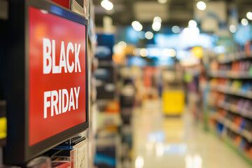 Black friday promotional banner. Copy space background.