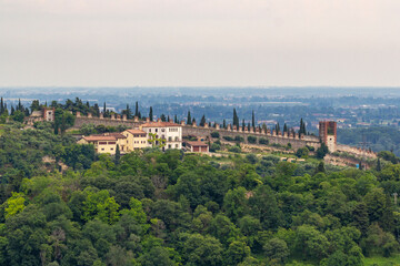 Fototapeta premium distance panorama view to the wide walls of the Casa Nazareth 