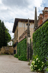 the beautiful and unique city garden called Giardino Giusti in Verona, Italy. 