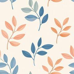 Fototapeta premium Abstract Floral Pattern Featuring Soft Leaves in Muted Tones for Modern Design Projects and Aesthetic Backgrounds