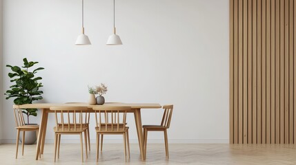 Dining experience in minimalist home contemporary interior wooden decor cozy ambiance aesthetic design