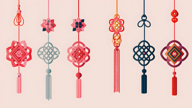 Chinese Knots Chinese New Year flat illustration