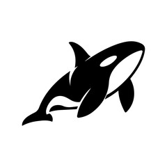 Obraz premium Simple Vector Icon of a orca – Logo Design Illustration
