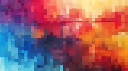 Vibrant Mosaic Spectrum. Abstract Pixel, Geometric Rainbow Background