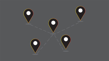 Abstract beautiful map pin, location icon, GPS Map on simple design map.