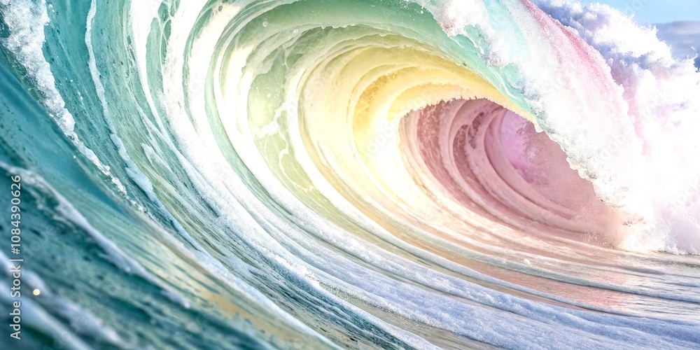 Poster abstract swirling background with colorful pastel waves perfect for creative projects and marketing 
