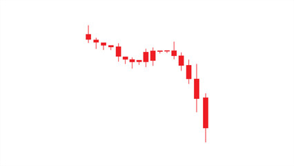 Japanese candlestick, chart showing uptrend market on white background.