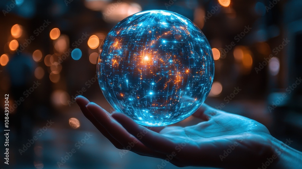 Poster exploring the quantum sphere futuristic setting digital art abstract environment close-up view innov