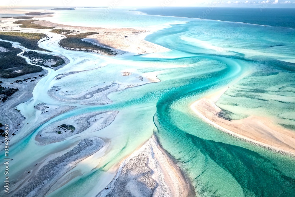 Poster aerial photography of an abstract background featuring smooth fluid shapes and soft color gradients,