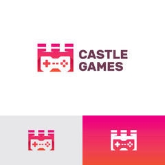 Obraz premium castle game logo vector