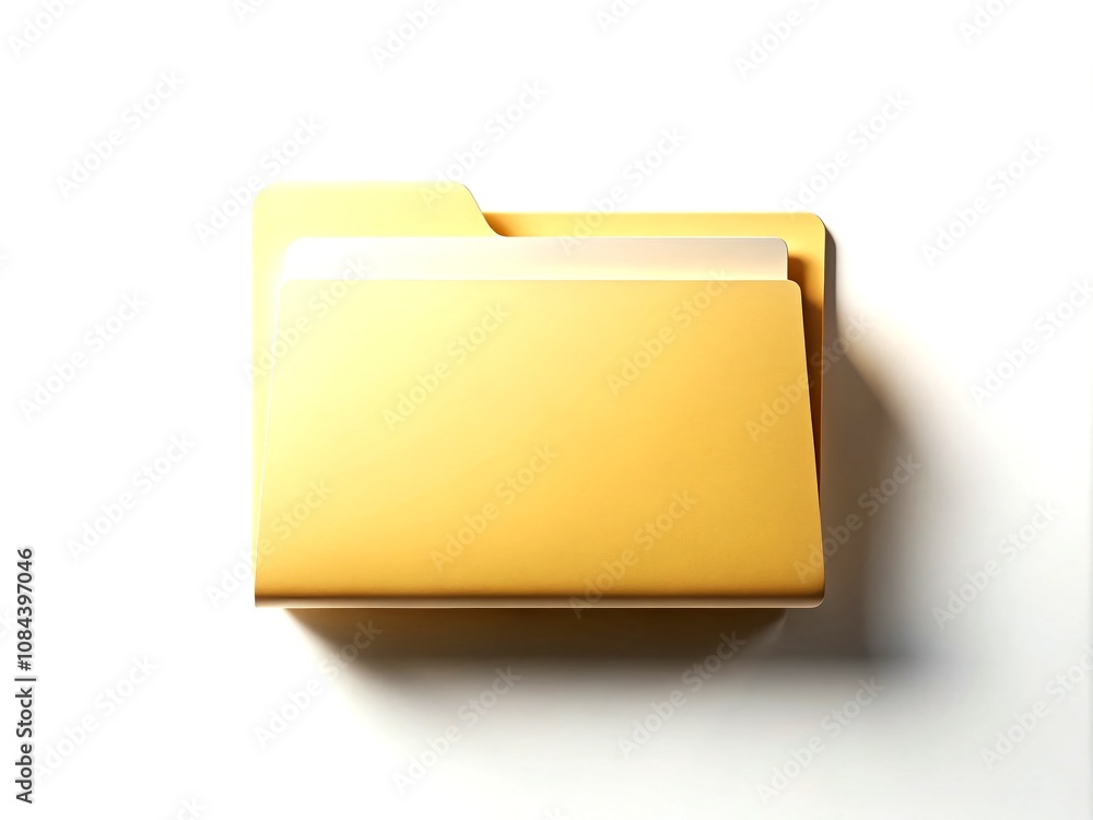 Poster aerial view of an isolated pc folder against a plain background, showcasing digital organization and