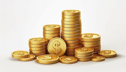 coins on a white background