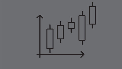 Stock market candlestick chart,up market simple.