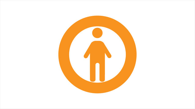 People icon, men sign in circle. people icon, vector illustration on white background.