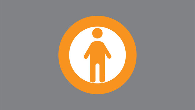Abstract people icon, men sign in circle. people icon, vector illustration.