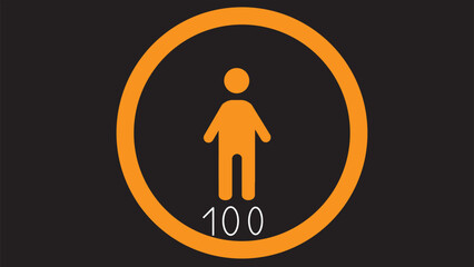 People icon, men sign in circle. people icon, vector illustration on black background.