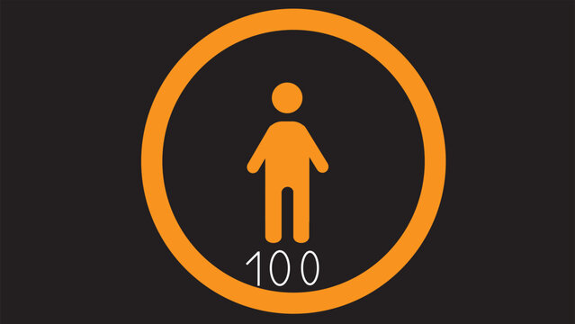 People icon, men sign in circle. people icon, vector illustration on black background.