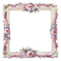 floral wooden picture frame vector