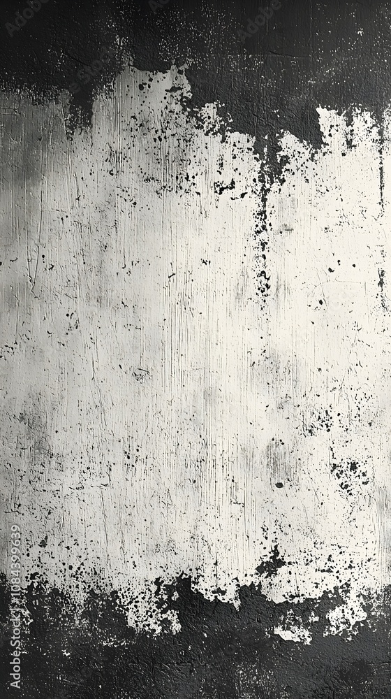 Poster a textured abstract background featuring a weathered gray and white paint surface, creating a moody 