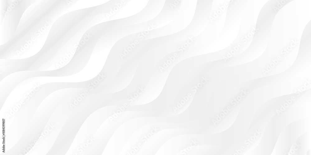 Poster abstract white light paper gradient wavey curve line shadow minimal wave line vector background, spa