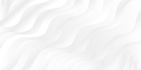 Abstract white light paper gradient wavey curve line shadow minimal wave line vector background, space for text, book, flyer, card style space.