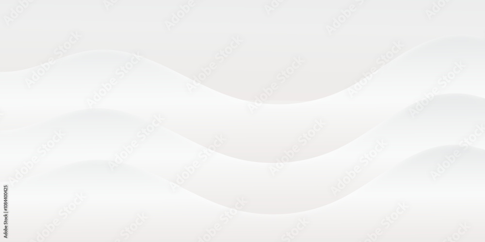 Poster abstract smooth white paper gradient wavey curve line shadow minimal wave line vector background, sp