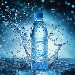 
A serene moment captured in nature: a hand holds a bottle of water against the backdrop of a calm lake and green fields. The simple, elegant text reads: 'Pure Hydration, Natural Energy