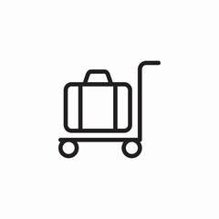 lugagge trolley hotel icon sign vector