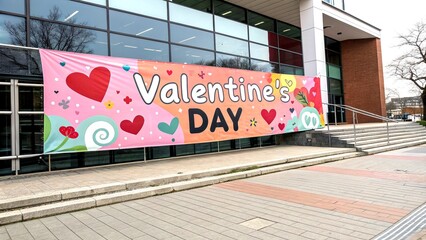 Beautiful Happy Valentine Funny Love Banner Design Element for Creative Projects with Clipping Path for Versatile Use in Celebrations and Advertisements