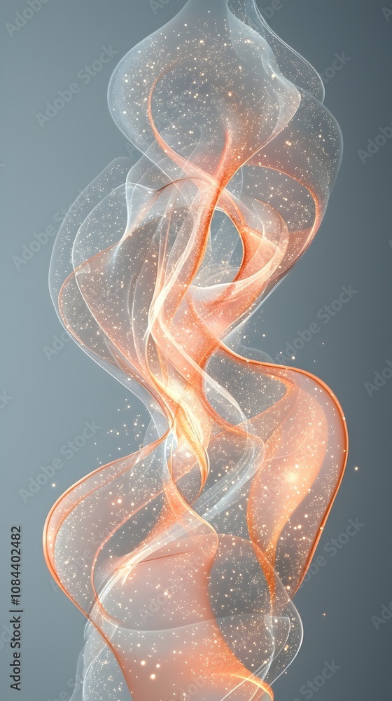Poster an ethereal swirl of translucent smoke and glowing particles creates a mesmerizing abstract design i