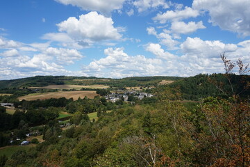 landscape with mountains and clouds