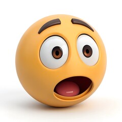 Fototapeta premium Emoji 3D shocked, white isolated background 