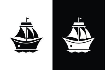Ship icon vector illustration on White Background Vector Art Illustration on white background.