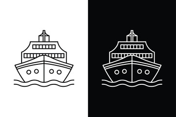 Ship icon vector illustration on White Background Vector Art Illustration on white background.