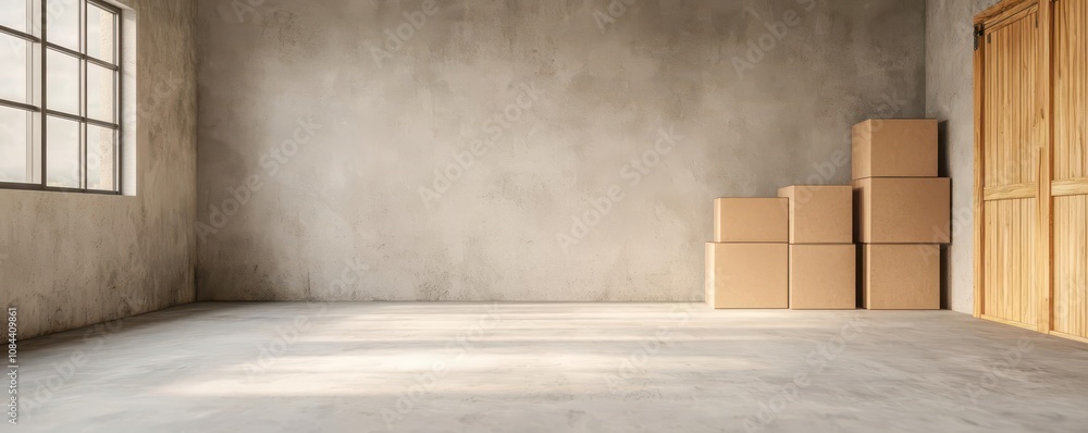 Poster make to order concept. warehouse area with bins of materials allocated for make-to-order production,